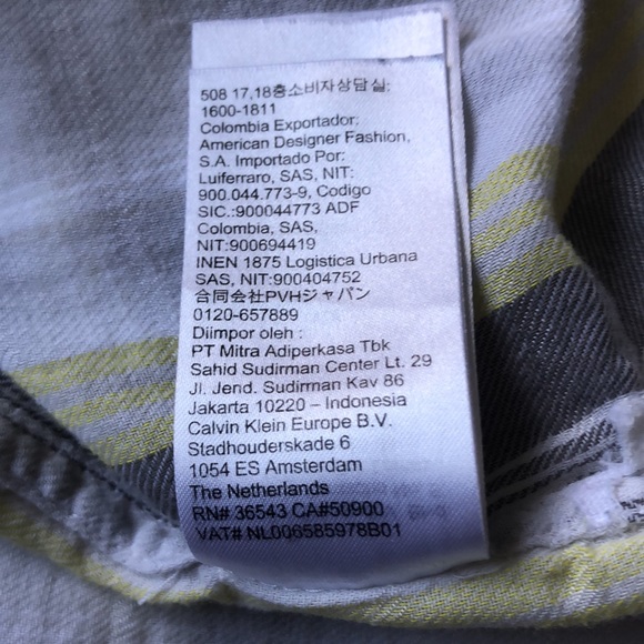 Lightweight Yellow/White/Grey CK Blouse - Picture 7 of 7